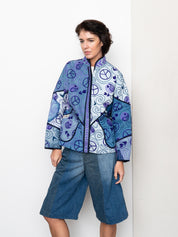 The Ladhiya Denim Suzani Jacket - Small