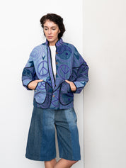 The Ladhiya Denim Suzani Jacket - Small