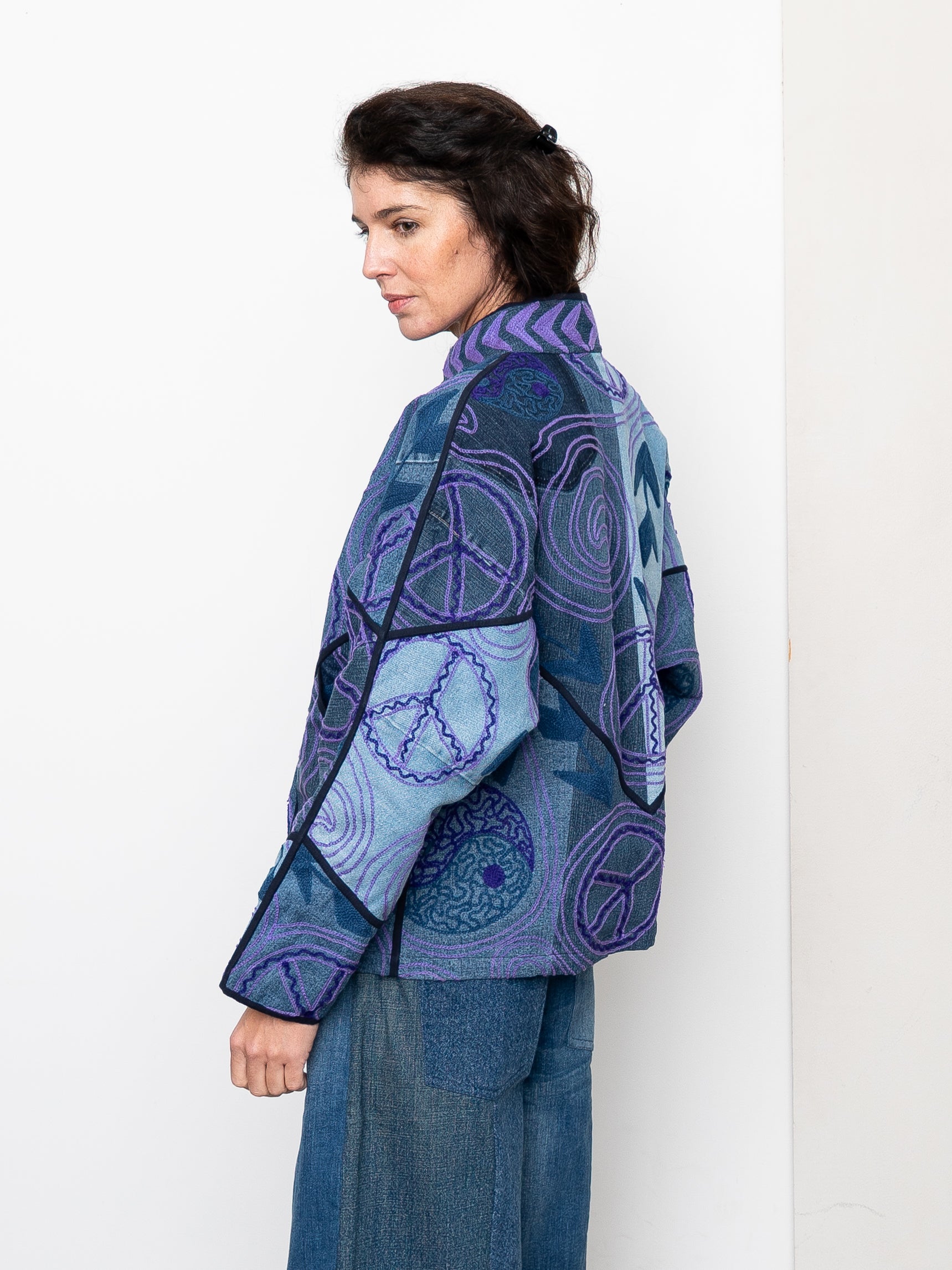 The Ladhiya Denim Suzani Jacket - Small