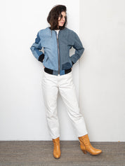 The Veda Denim Bomber Jacket - Medium