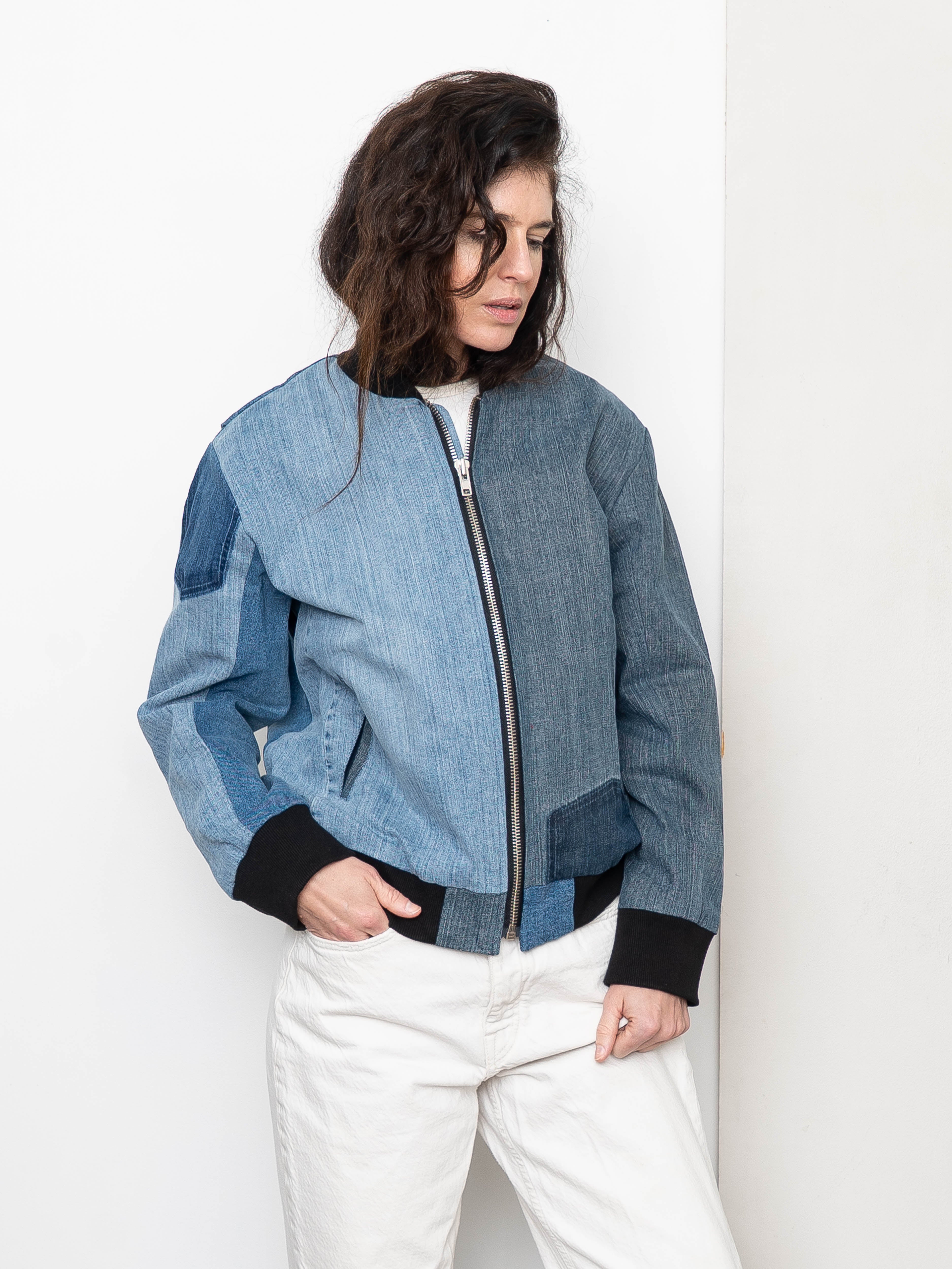 The Veda Denim Bomber Jacket - Medium