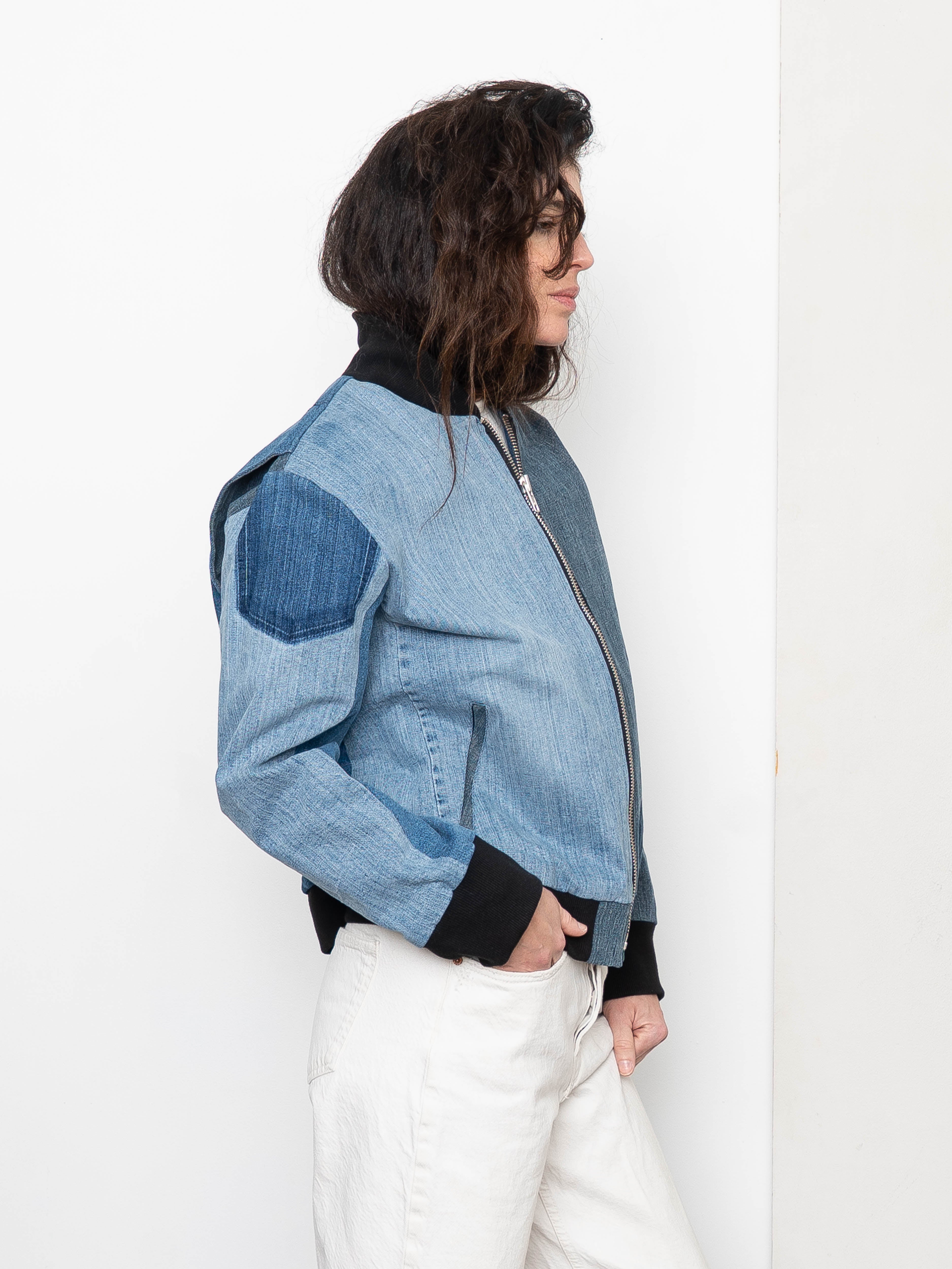 The Veda Denim Bomber Jacket - Medium