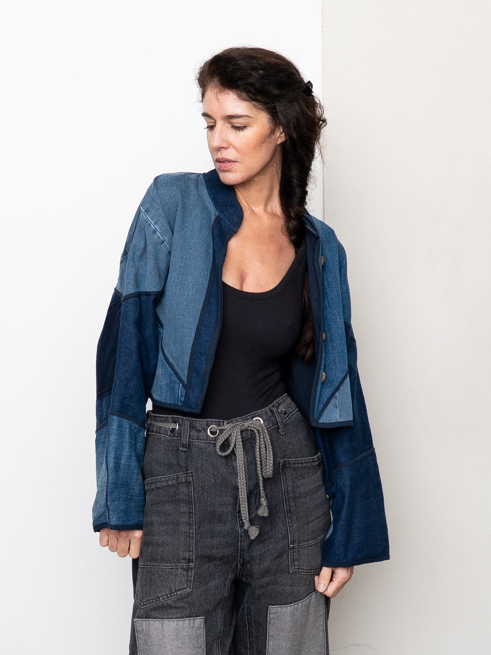 The Kaira Cropped Denim Jacket - Medium – NAMAI