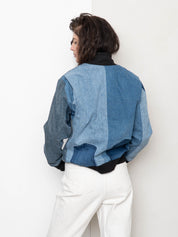 The Veda Denim Bomber Jacket - Medium