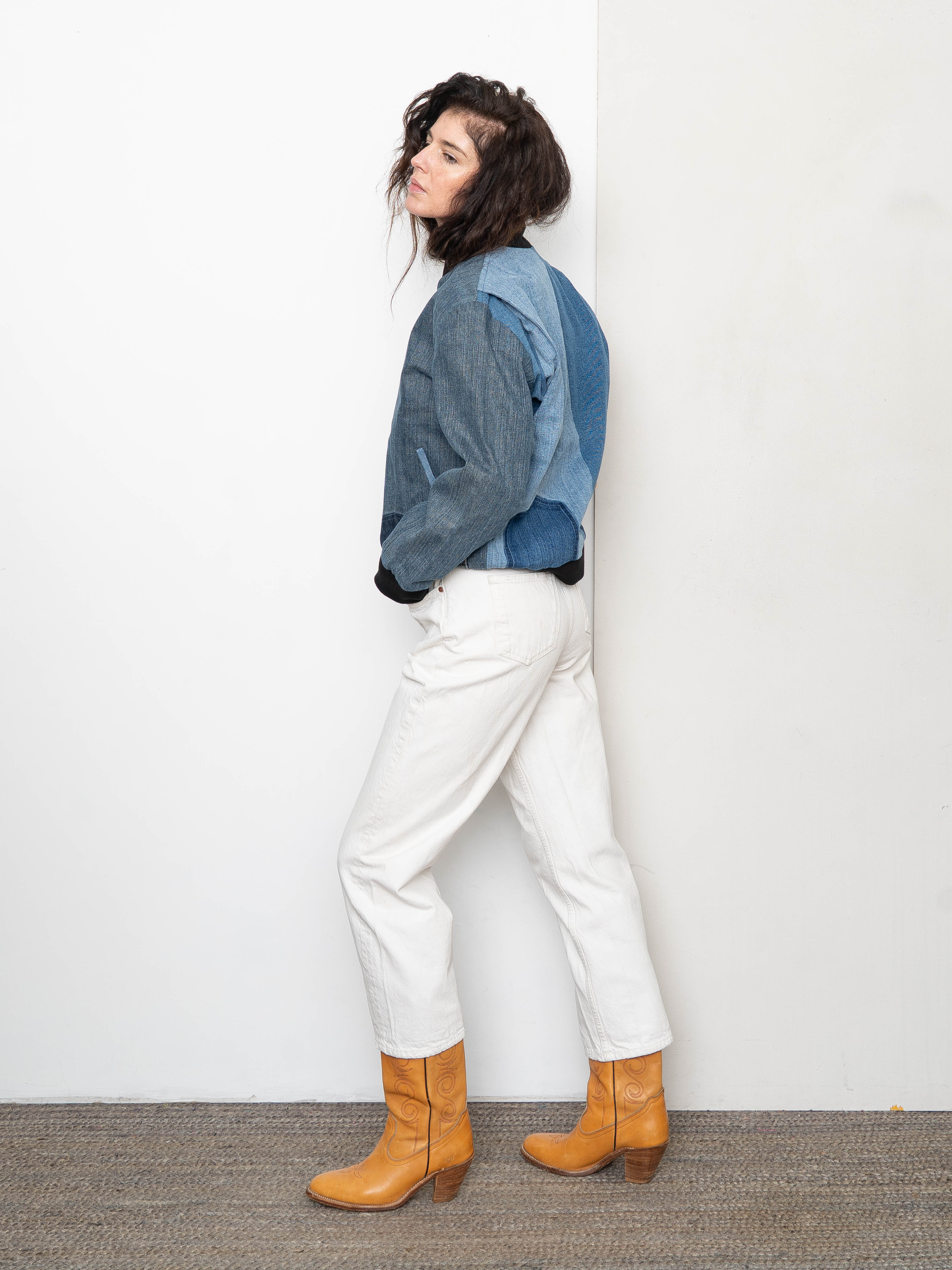 The Veda Denim Bomber Jacket - Medium