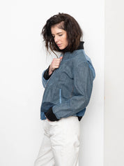 The Veda Denim Bomber Jacket - Medium