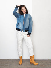 The Veda Denim Bomber Jacket - Medium