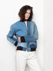The Veda Denim Bomber Jacket - Medium