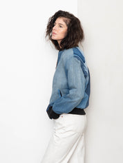 The Veda Denim Bomber Jacket - Medium