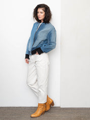 The Veda Denim Bomber Jacket - Medium