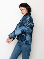 The Ladhiya Denim Suzani Jacket - Small