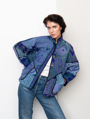 The Ladhiya Denim Suzani Jacket - Small