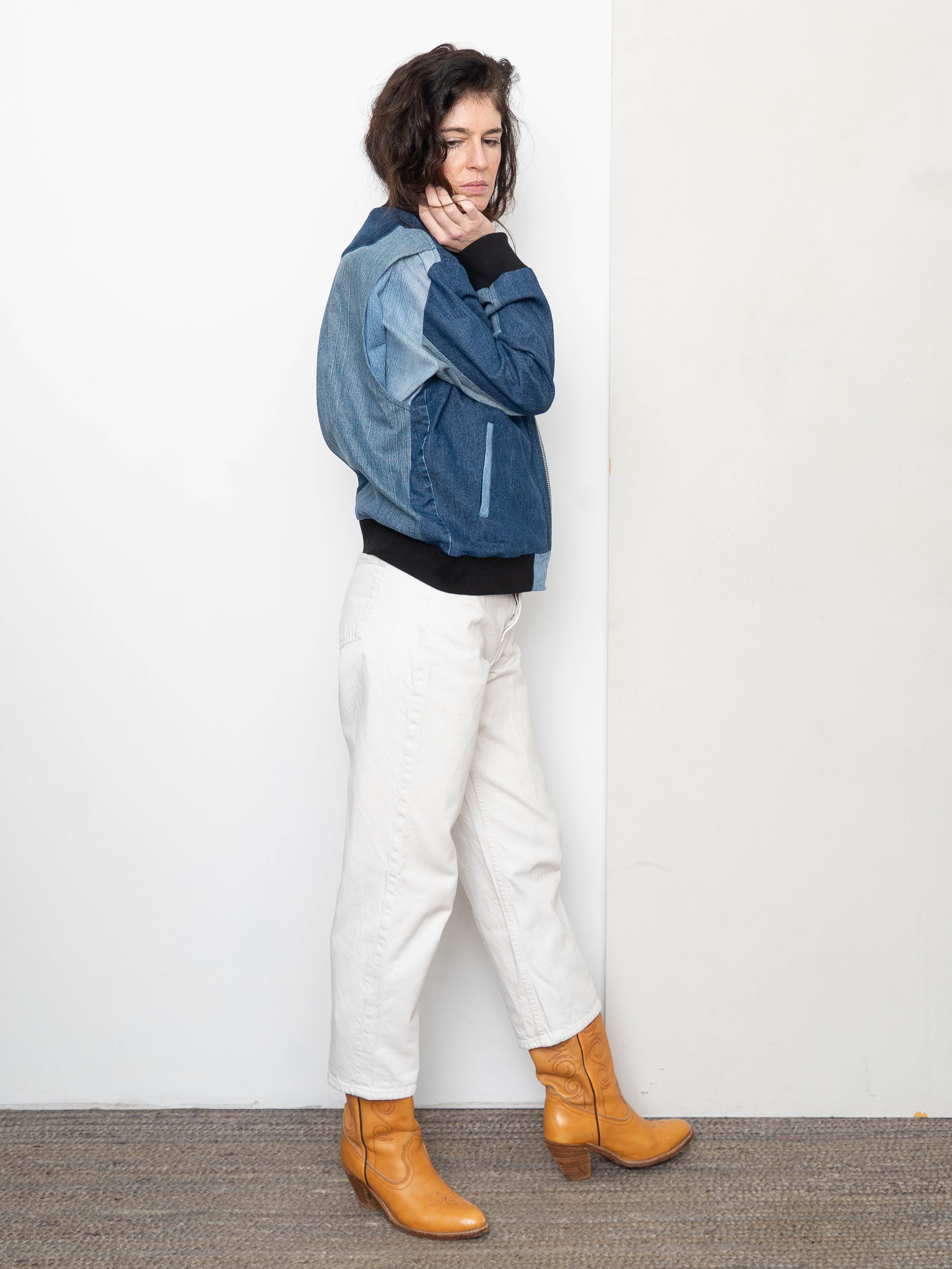 The Veda Denim Bomber Jacket - Medium