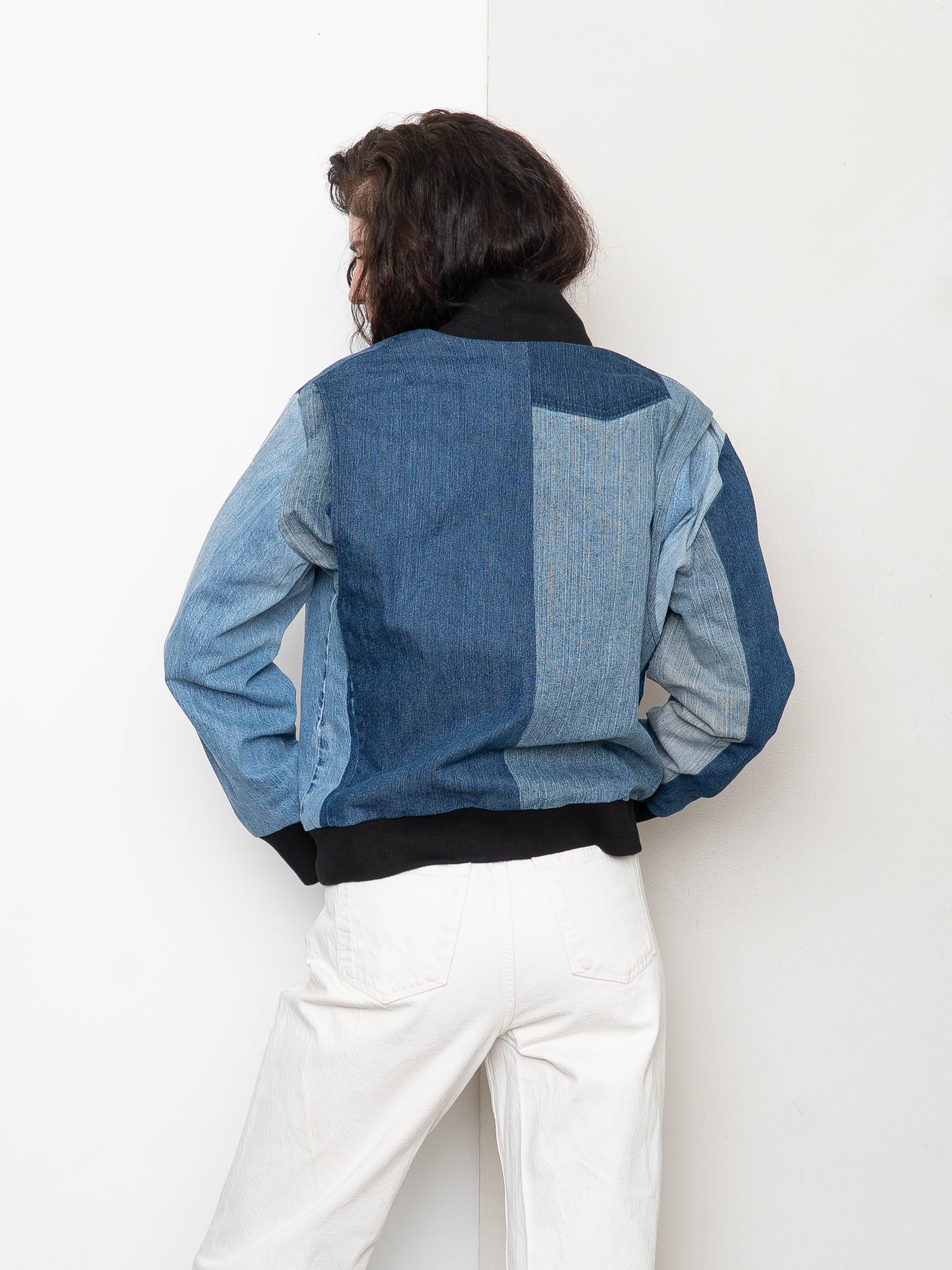 The Veda Denim Bomber Jacket - Medium