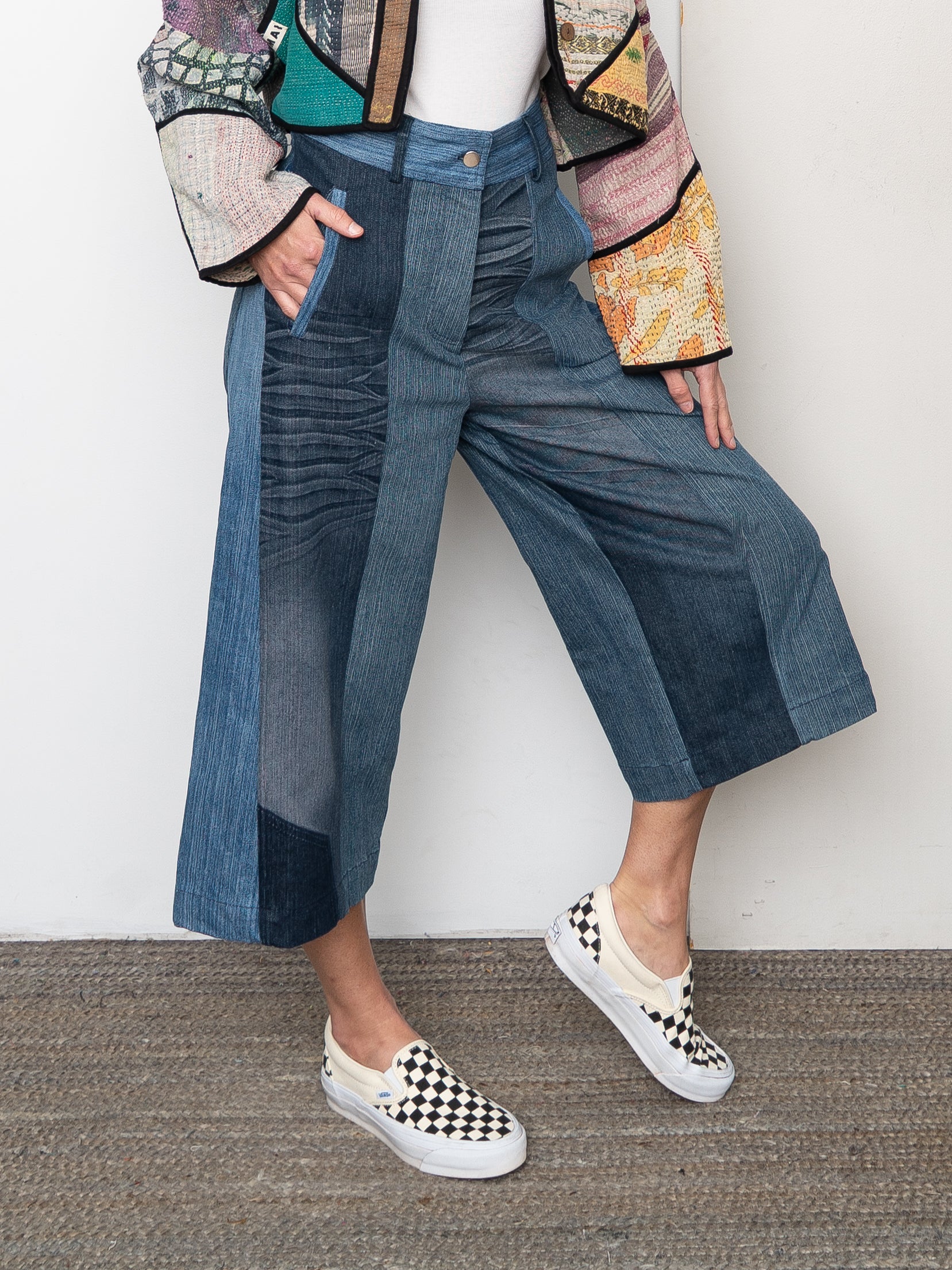 The Nadi Denim Flared Culotte Jeans - Small