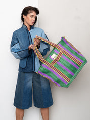 The Goa Recycled Nylon Travel Tote - Grape Verde