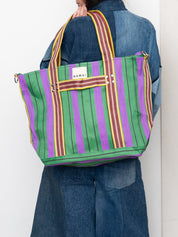 The Goa Recycled Nylon Travel Tote - Grape Verde