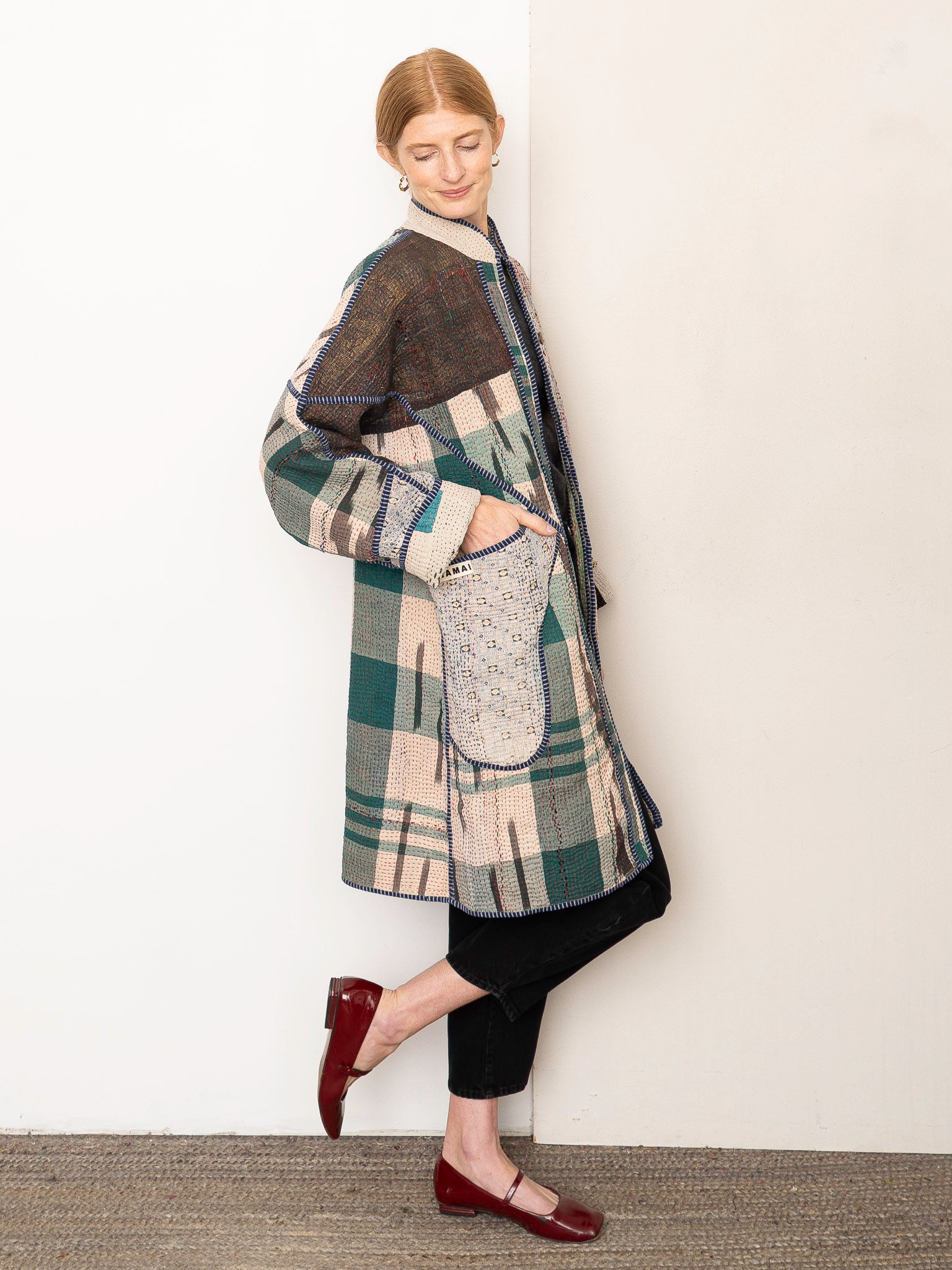 The Sai Quilted Patchwork Kantha Coat