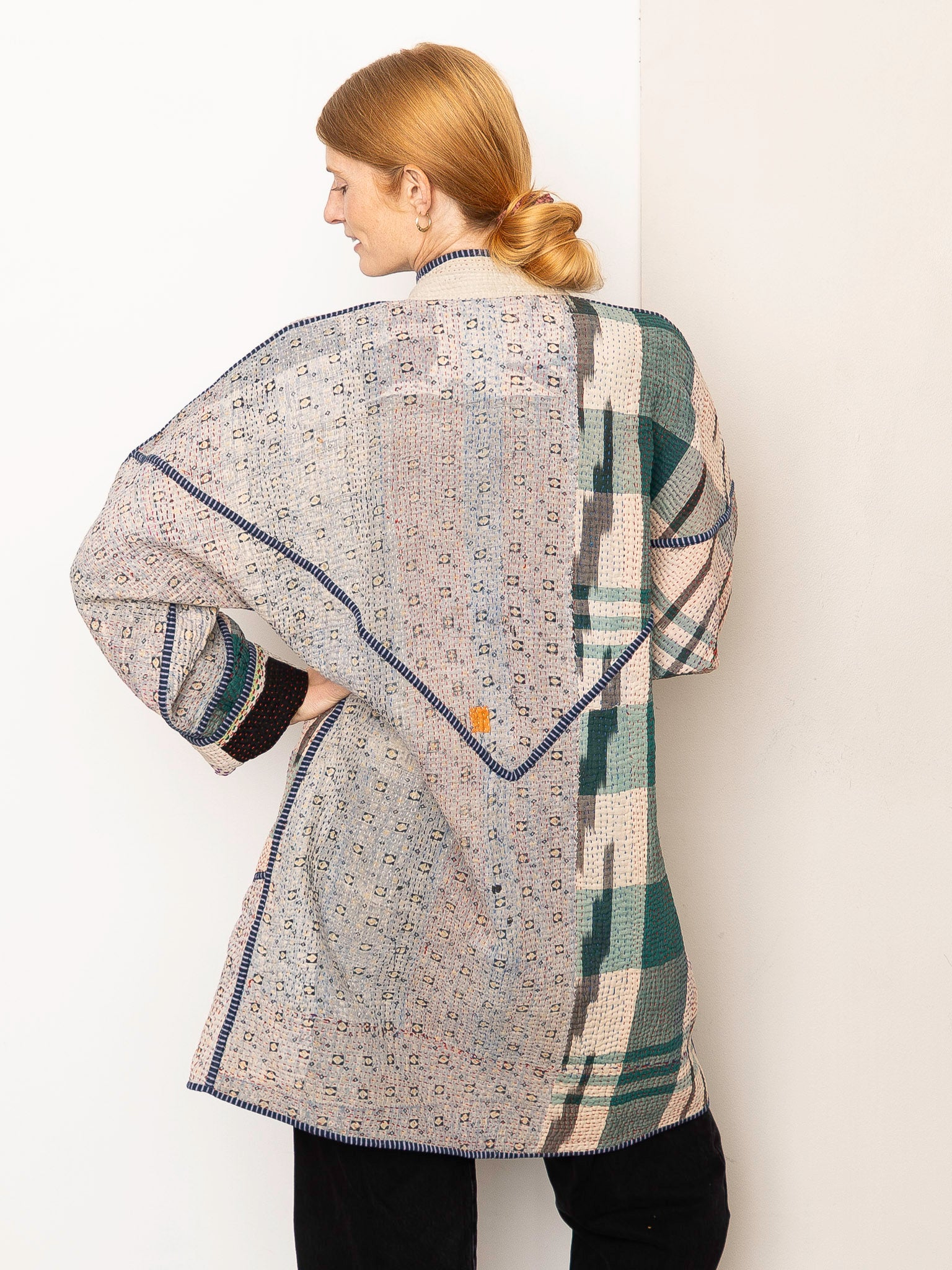 The Sai Quilted Patchwork Kantha Coat