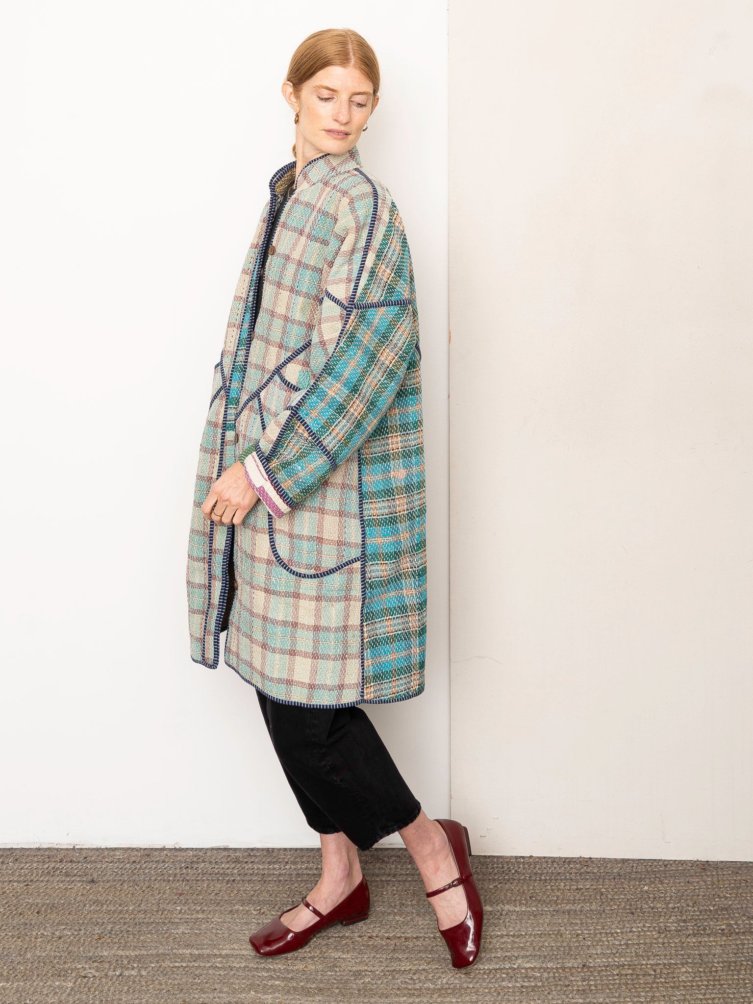 The Sai Quilted Patchwork Kantha Coat