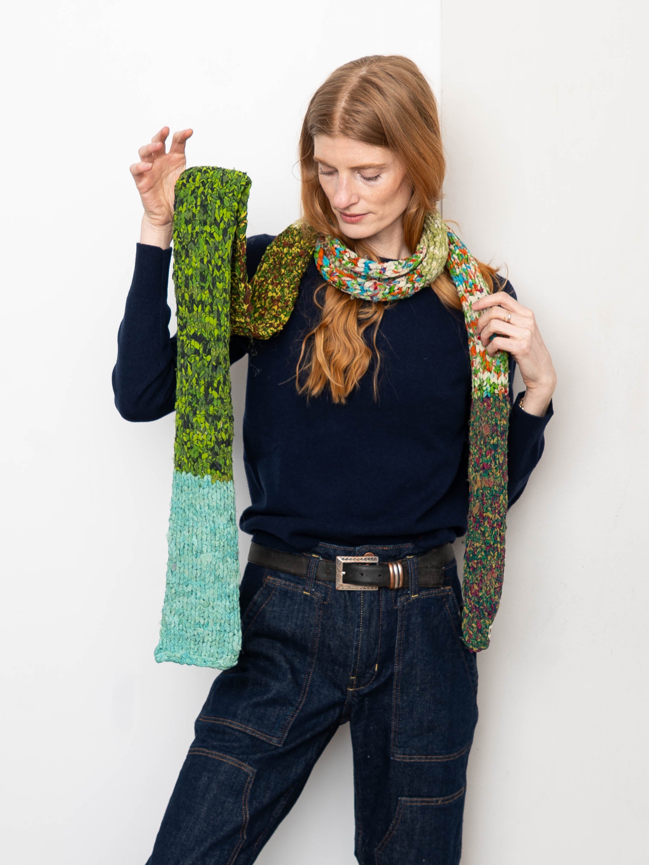 The Vishnu Skinny Scarf - Recycled Silk