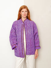 The Ishani Quilted Indigo Kantha Jacket