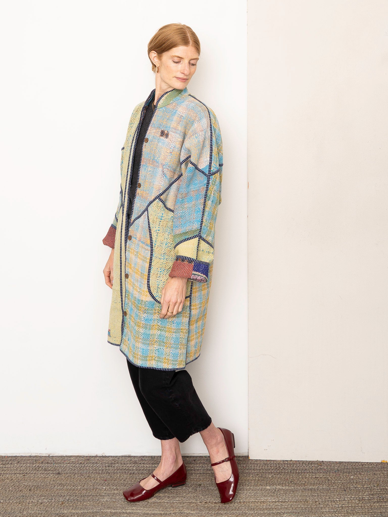 The Sai Quilted Patchwork Kantha Coat