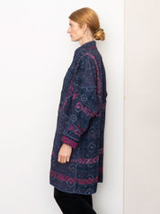 The Sai Quilted Indigo Kantha Coat