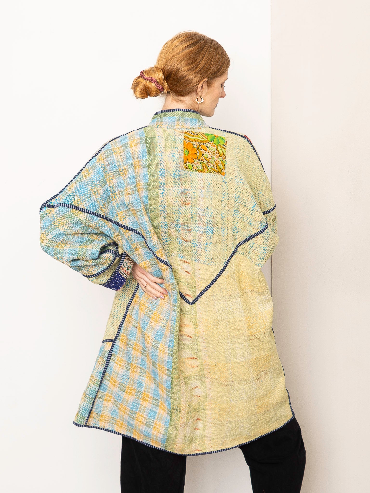 The Sai Quilted Patchwork Kantha Coat