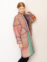 The Sai Quilted Patchwork Kantha Coat
