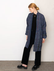 The Sai Quilted Indigo Kantha Coat