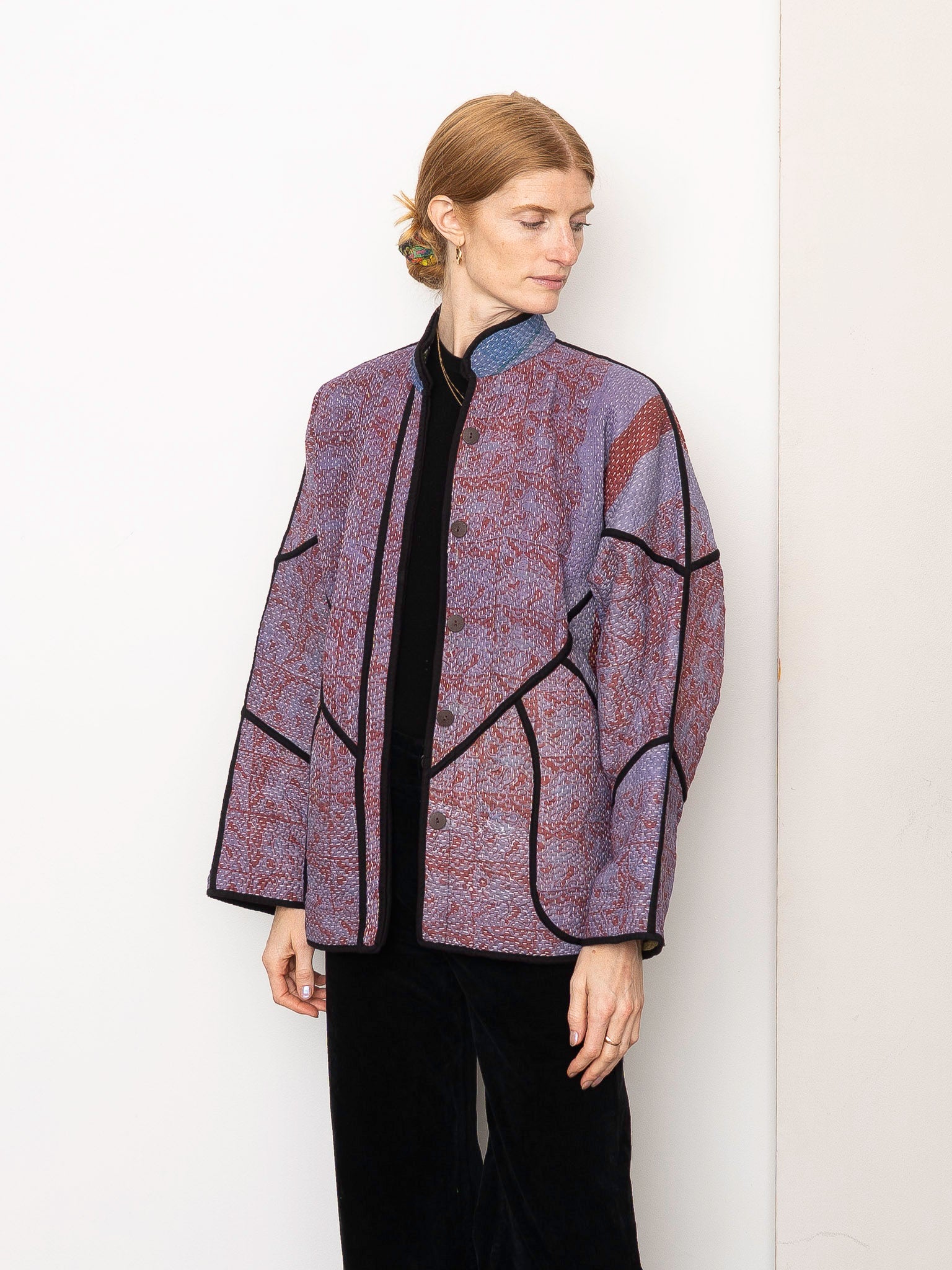 The Ladhiya Quilted Patchwork Kantha Jacket