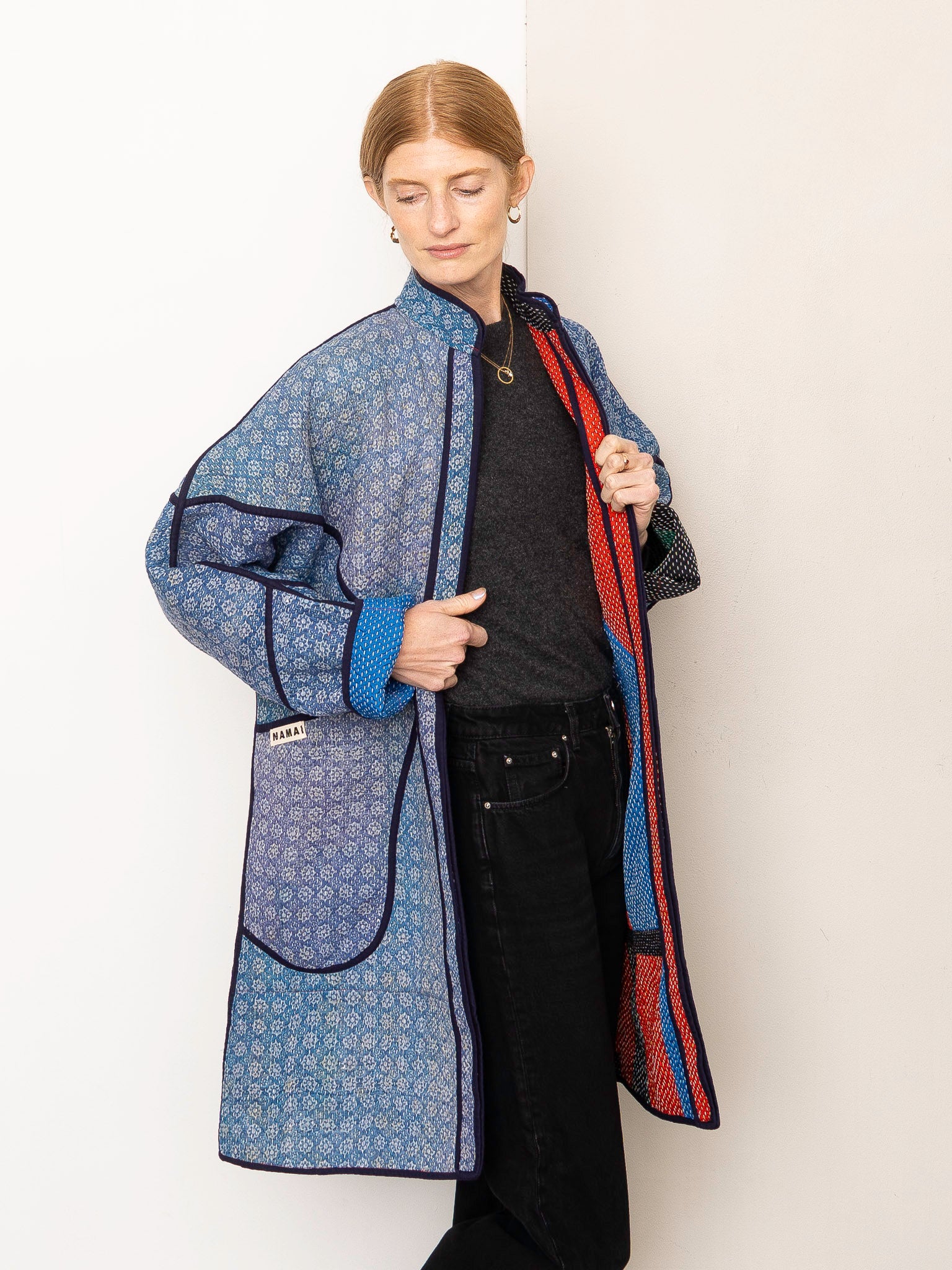 The Sai Quilted Patchwork Kantha Coat