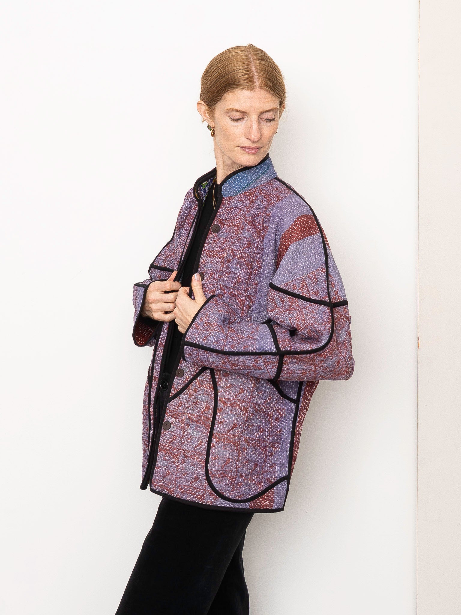 The Ladhiya Quilted Patchwork Kantha Jacket