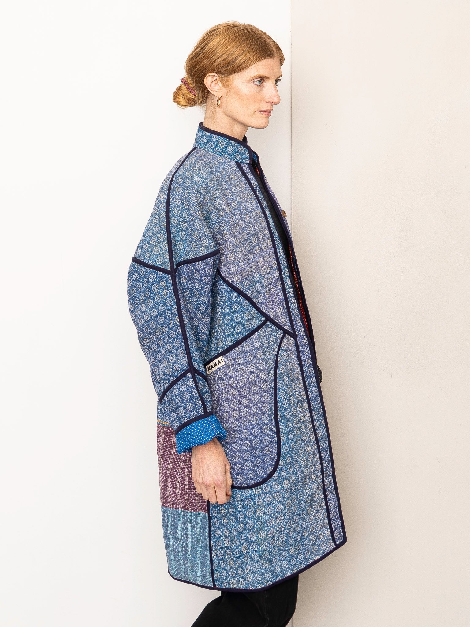 The Sai Quilted Patchwork Kantha Coat