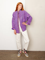 The Ishani Quilted Indigo Kantha Jacket