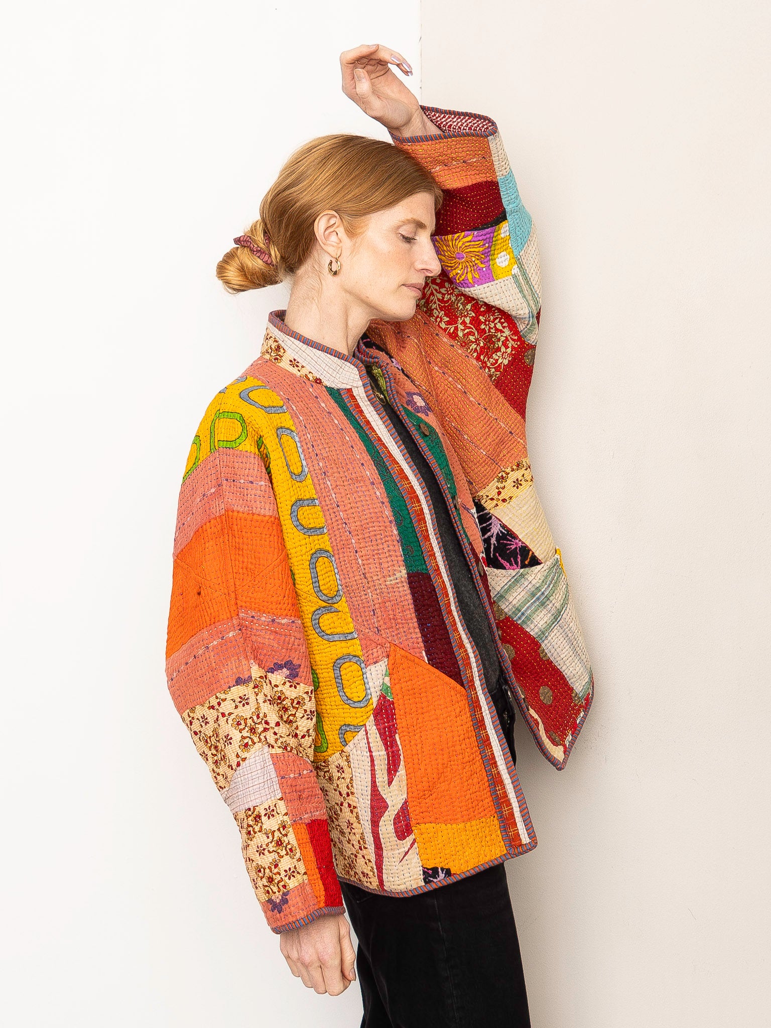 The Ladhiya Quilted Patchwork Kantha Jacket