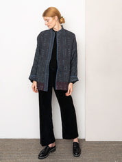 The Ishani Quilted Indigo Kantha Jacket
