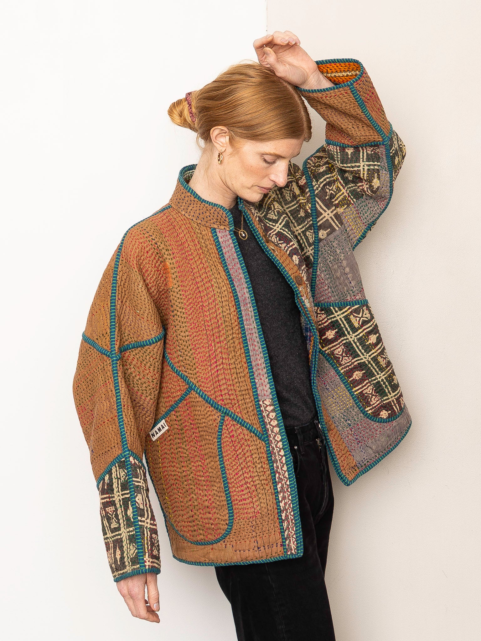 The Ladhiya Quilted Patchwork Kantha Jacket