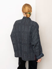The Ishani Quilted Indigo Kantha Jacket