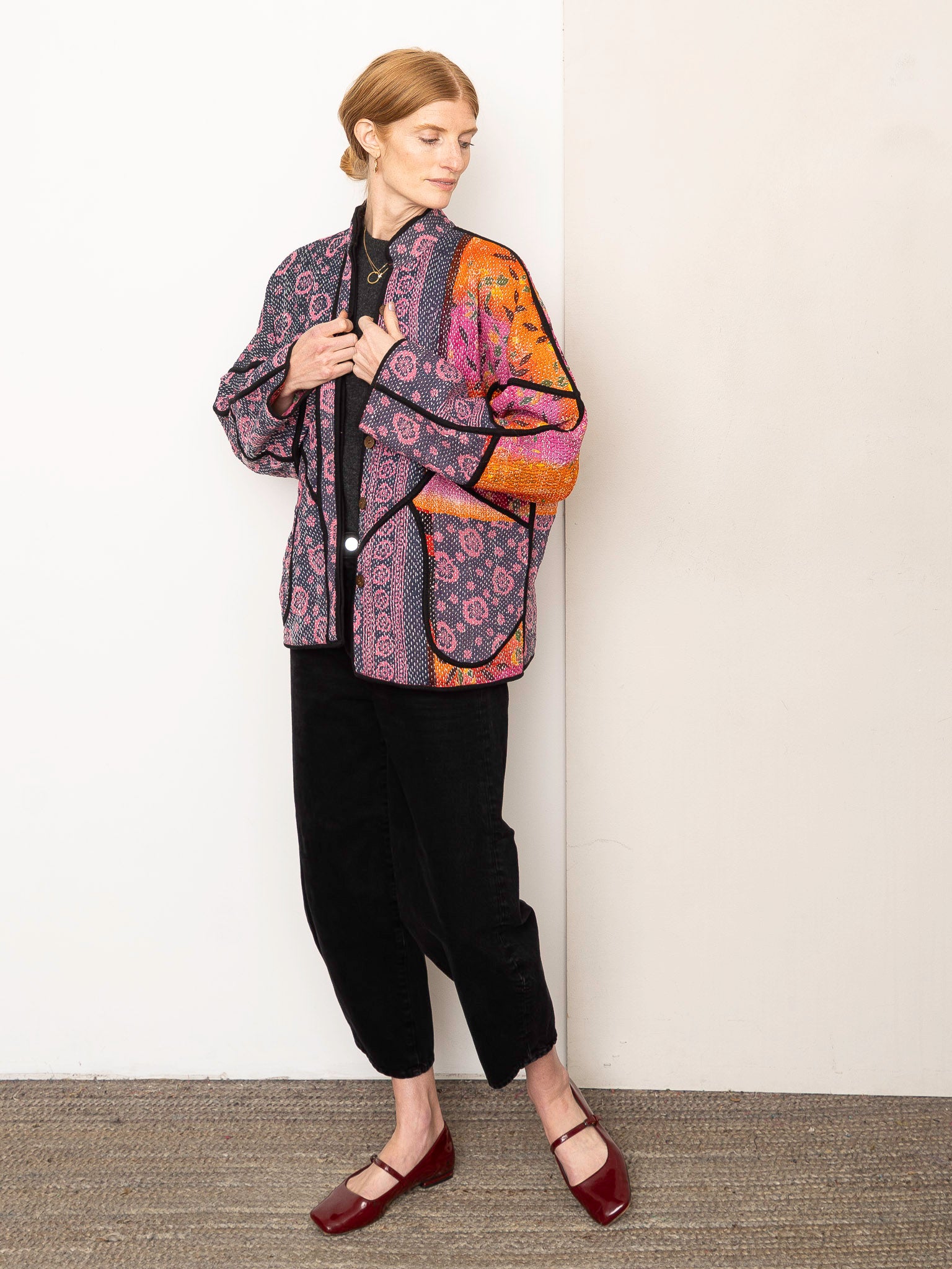 The Ladhiya Quilted Patchwork Kantha Jacket