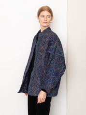 The Ishani Quilted Indigo Kantha Jacket