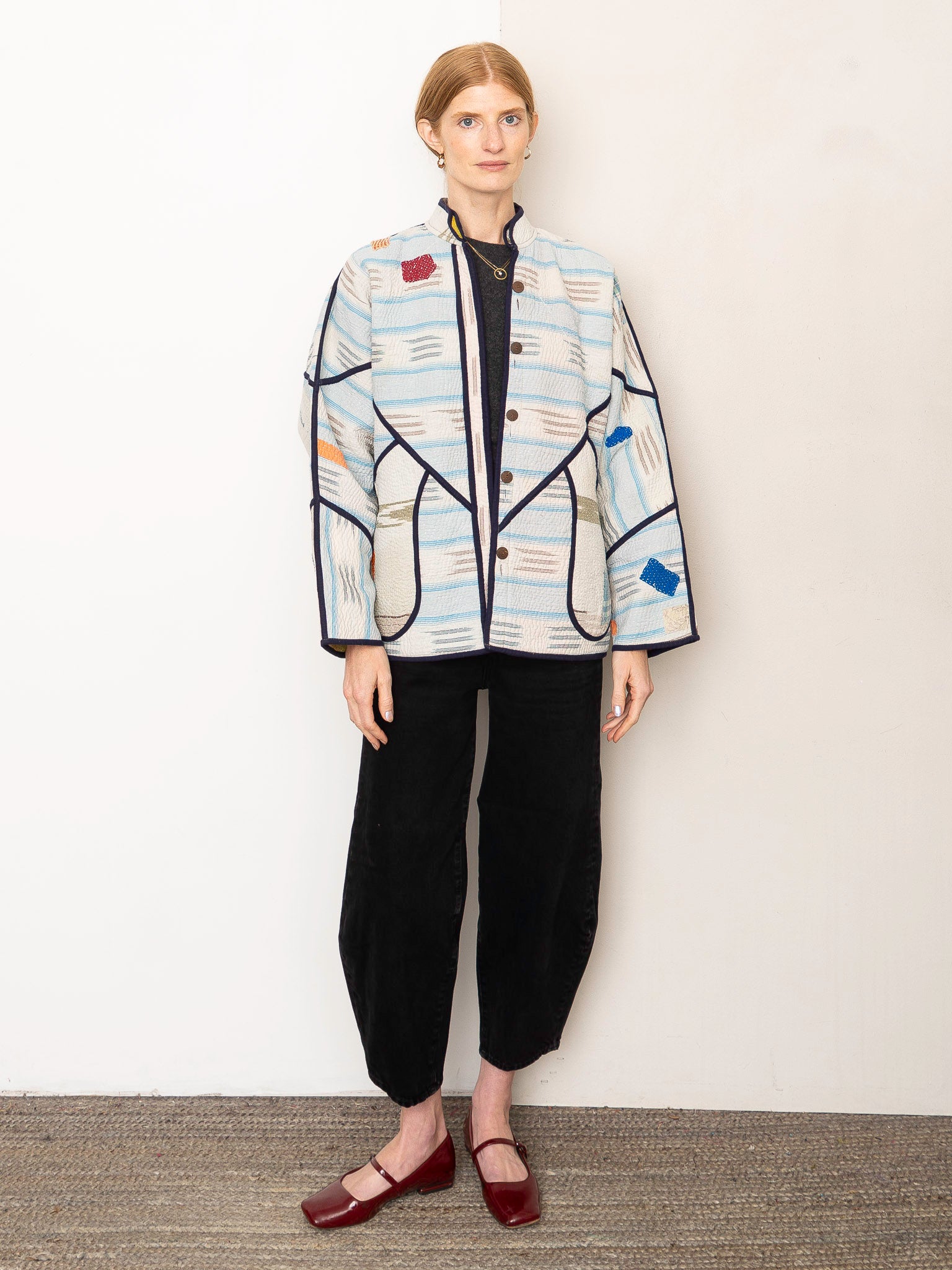 The Ladhiya Quilted Patchwork Kantha Jacket