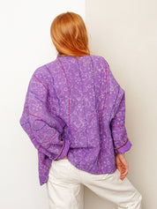 The Ishani Quilted Indigo Kantha Jacket