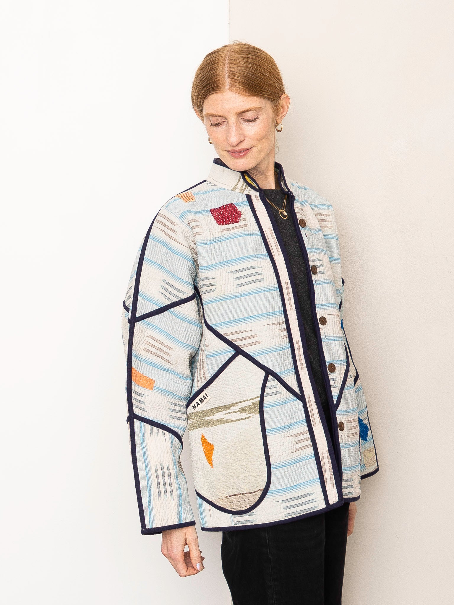 The Ladhiya Quilted Patchwork Kantha Jacket