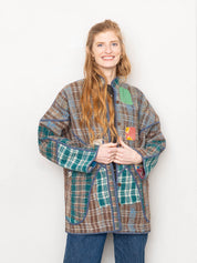 The Narmada Quilted Patchwork Kantha Jacket