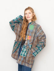 The Narmada Quilted Patchwork Kantha Jacket