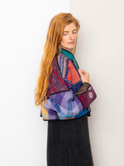 The Kaira Cropped Quilted Patchwork Kantha Jacket