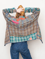The Narmada Quilted Patchwork Kantha Jacket