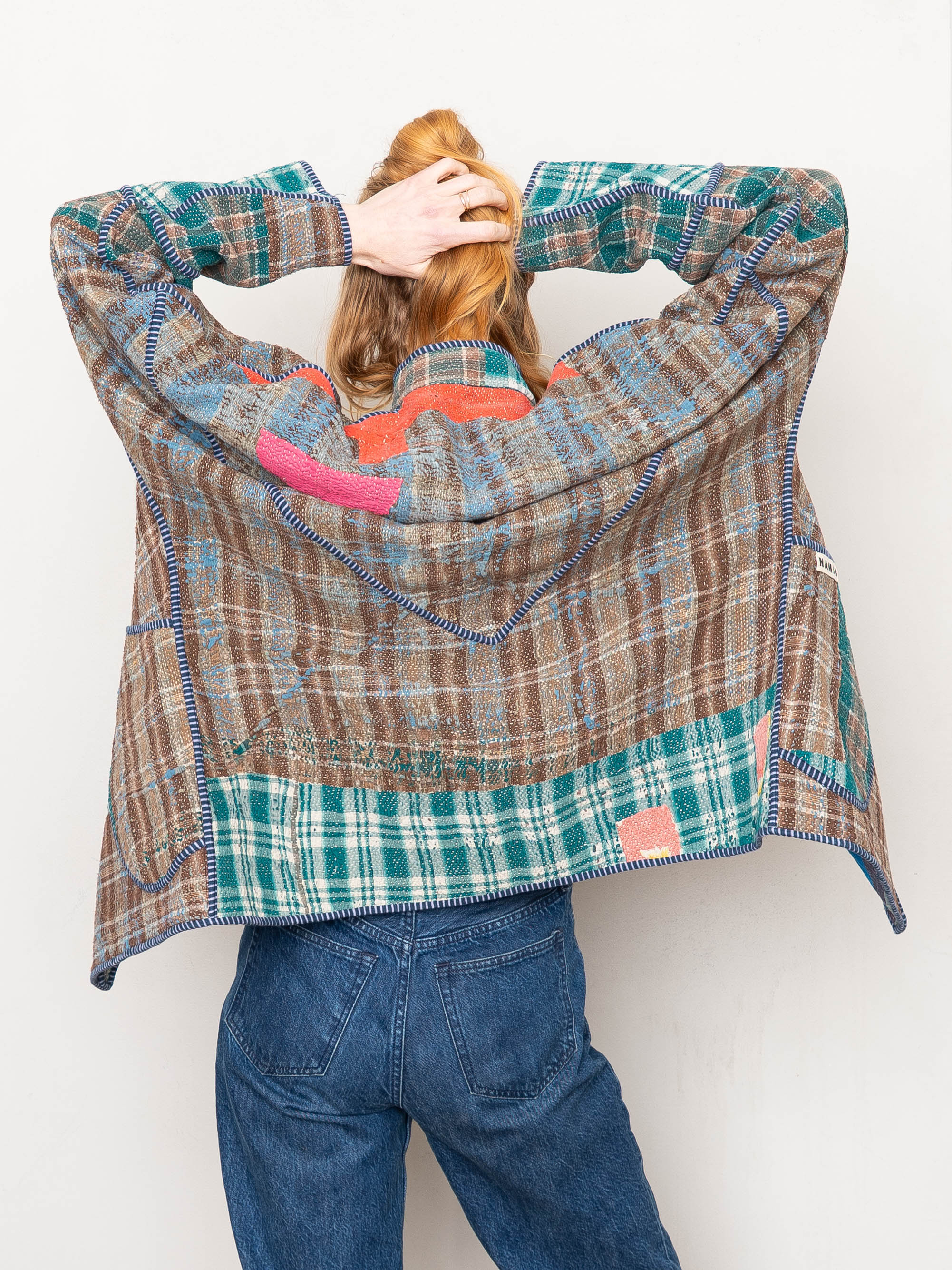 The Narmada Quilted Patchwork Kantha Jacket